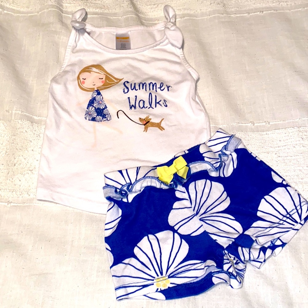 EUC Gymboree 2-piece tank and shirt set 12-18 months ☀️ 🐶 🌸